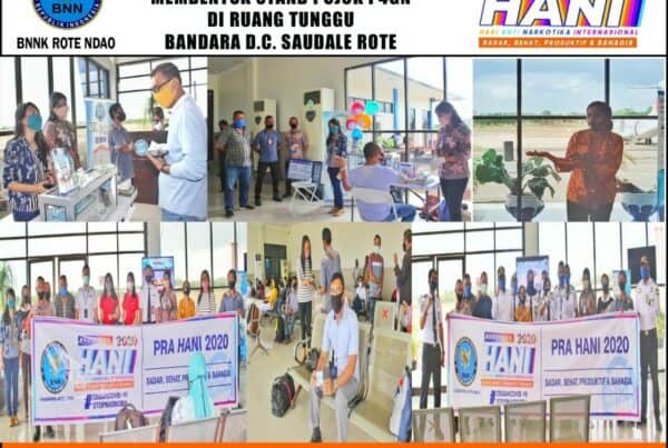 Pra HANI BNNK Rote Ndao Melakukan Stand Pojok P4GN di Ruang Tunggu Bandara D.C Saudale Rote