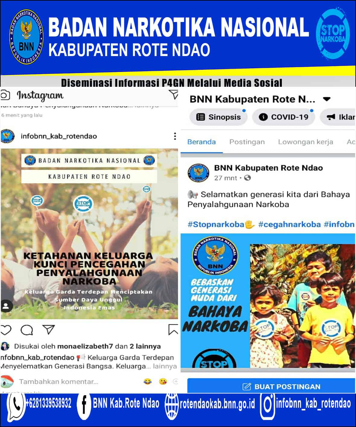 Diseminasi Informasi P4GN Melalui Media Sosial BNNK Rote Ndao Diseminasi Informasi P4GN Melalui Media Sosial BNNK Rote Ndao