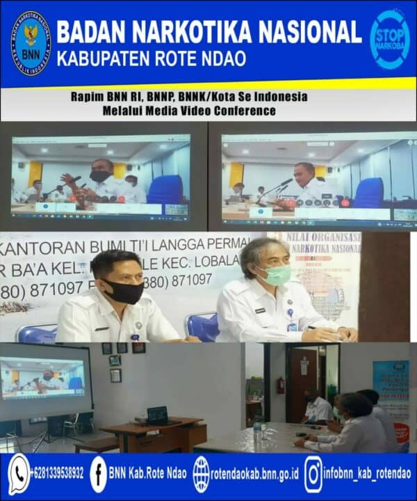 Rapim BNN RI, BNNP, BNNK/Kota Se Indonesia Melalui Media Video Conference.