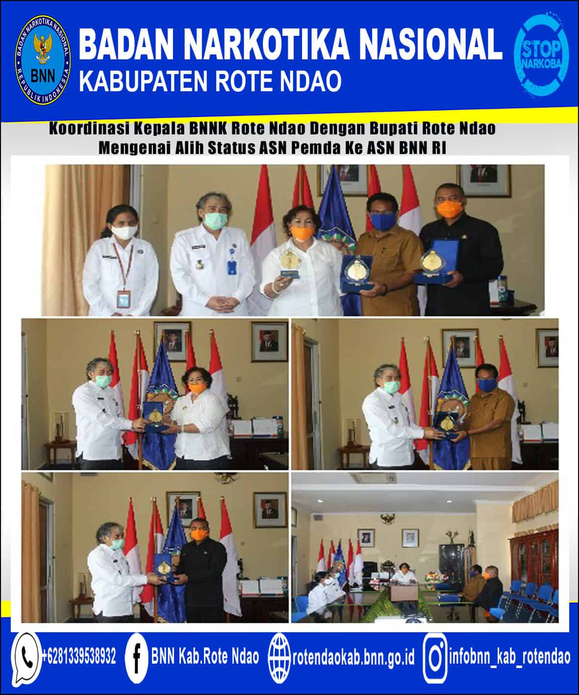 Koordinasi Kepala BNNK Rote Ndao dengan Bupati Rote Ndao Terkait Alih Status ASN Pemda ke ASN BNN RI Koordinasi Kepala BNNK Rote Ndao dengan Bupati Rote Ndao Terkait Alih Status ASN Pemda ke ASN BNN RI