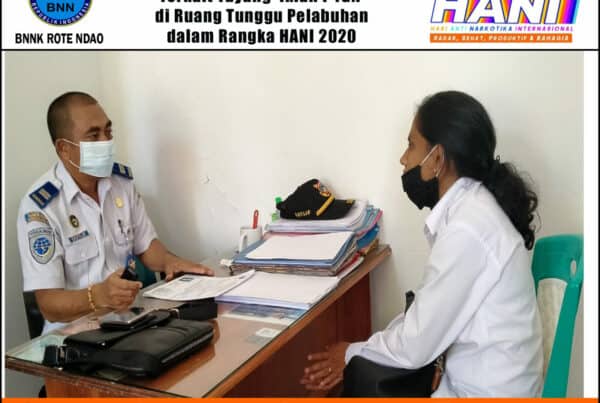 Koordinasi Dengan KUPP Kelas III Ba,a Terkait Tayang Iklan P4GN di Ruang Tunggu Pelabuhan dalam Rangka HANI 2020