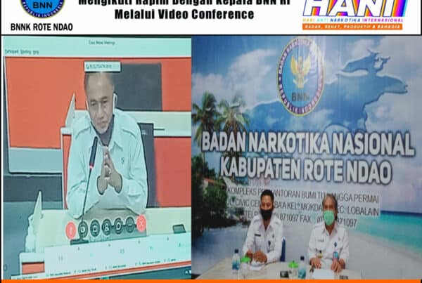 Mengikuti Rapim BNN RI, BNNP, BNNK/Kota Se Indonesia Melalui Media Video Conference.