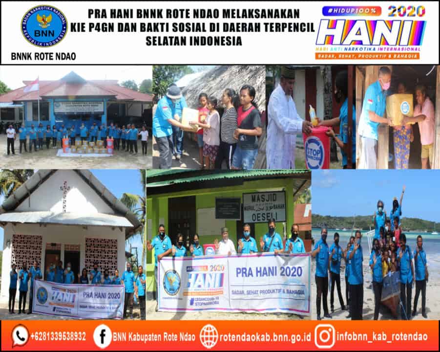 Pra HANI BNNK Rote Ndao Melaksanakan KIE P4GN dan Gelar Bakti Sosial di Daerah Terpencil Pulau Ujung Terselatan Indonesia