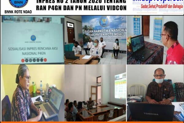 Kepala BNNK Rote Ndao dan Pimpinan OPD Mengikuti Sosialisasi INPRES Nomor 2 Tahun 2020 oleh BNN RI di Zona Indonesia Bagian Tengah Melalui Vidcon
