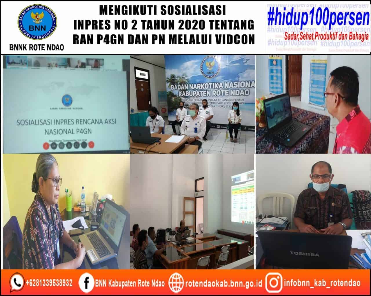 Kepala BNNK Rote Ndao dan Pimpinan OPD Mengikuti Sosialisasi INPRES Nomor 2 Tahun 2020 oleh BNN RI di Zona Indonesia Bagian Tengah Melalui Vidcon Kepala BNNK Rote Ndao dan Pimpinan OPD Mengikuti Sosialisasi INPRES Nomor 2 Tahun 2020 oleh BNN RI di Zona Indonesia Bagian Tengah Melalui Vidcon