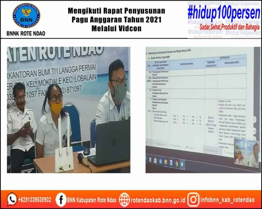Mengikuti Rapat Penyusunan Pagu Anggaran 2021 Malalui Vidcon
