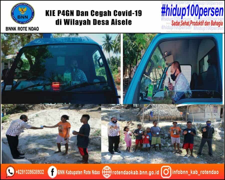 BNNK Rote Ndao Melakukan KIE P4GN dan Cegah Covid-19 di wilayah Desa Aisele