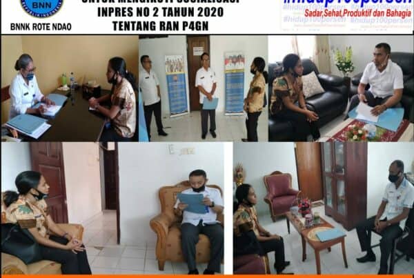 Koordinasi Dengan OPD Kabupaten Untuk Mengikuti Sosialisasi Inpres Nomor 2 Tahun 2020 tentang RAN P4GN dan PN