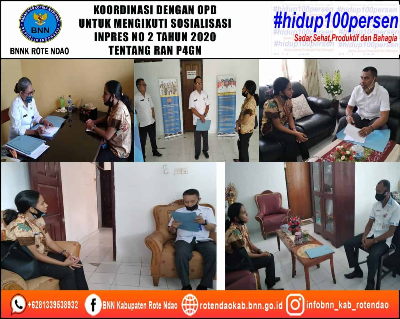 Koordinasi Dengan OPD Kabupaten Untuk Mengikuti Sosialisasi Inpres Nomor 2 Tahun 2020 tentang RAN P4GN dan PN Koordinasi Dengan OPD Kabupaten Untuk Mengikuti Sosialisasi Inpres Nomor 2 Tahun 2020 tentang RAN P4GN dan PN