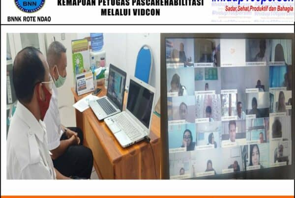 Mengikuti Kegiatan Peningkatan Kemampuan Petugas Pascarehabilitasi Melalui Vidcon
