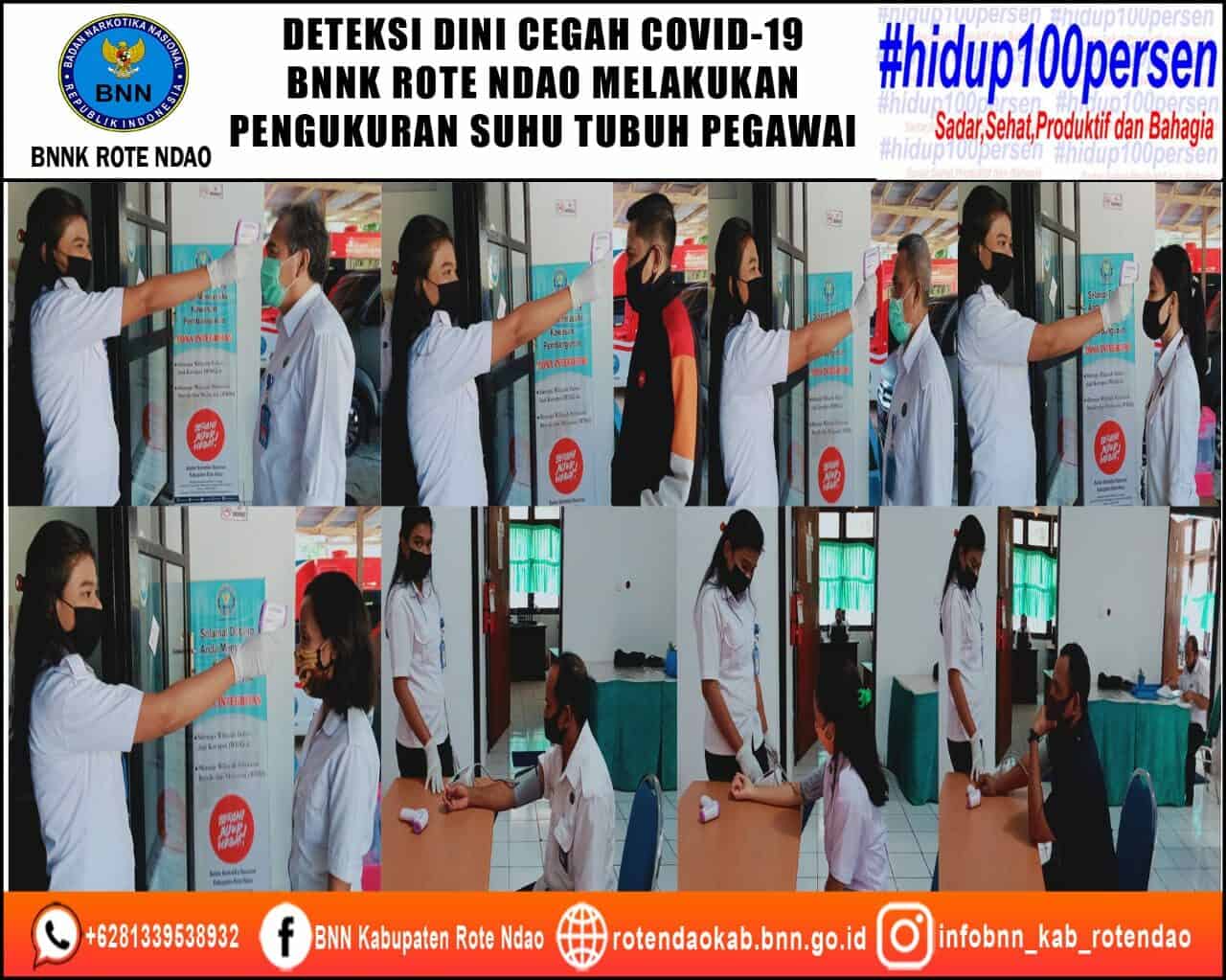 Deteksi Dini Penyebaran Virus Covid-19 di Masa Adaptasi Kebiasaan Baru, BNNK Rote Ndao Melakukan Pengukuran Suhu Tubuh Pegawai Deteksi Dini Penyebaran Virus Covid-19 di Masa Adaptasi Kebiasaan Baru, BNNK Rote Ndao Melakukan Pengukuran Suhu Tubuh Pegawai
