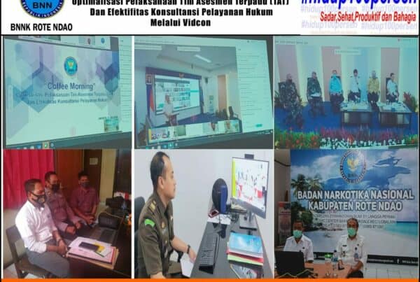 Mengikuti Coffee Morning Optimalisasi Pelaksanaan TAT & Efektifitas Konsultasi Pelayanan Hukum BNN bersama BNNP, BNNK/Kota Se-Indonesia Melalui Vidcon