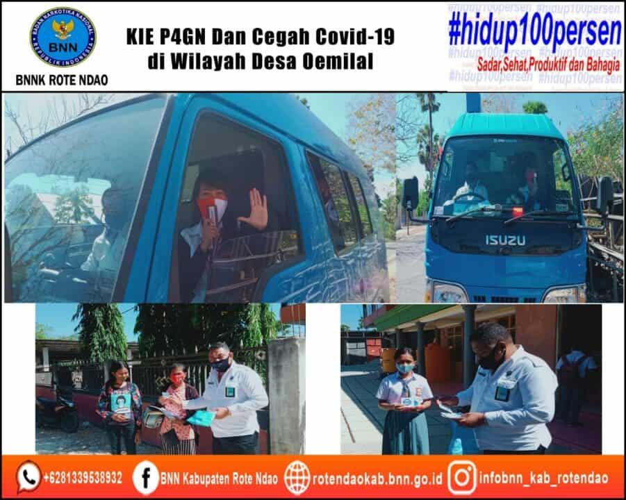 BNNK Rote Ndao Melakukan KIE P4GN dan Cegah Covid-19 di wilayah Desa Oemilal