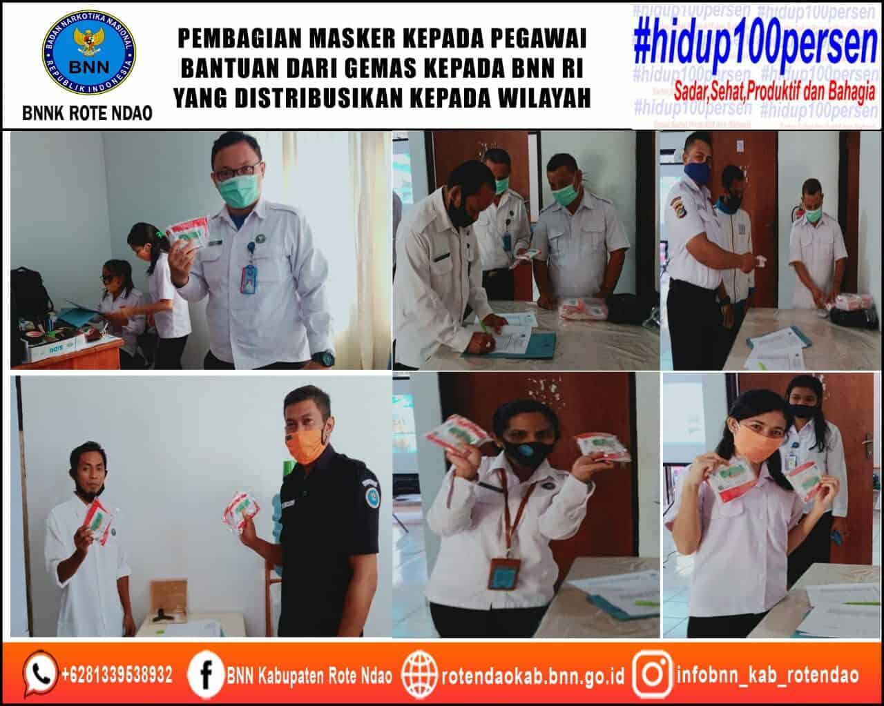 Cegah Covid - 19, BNNK Rote Ndao Melaksanakan Pembagian Masker Kepada Pegawai Cegah Covid – 19, BNNK Rote Ndao Melaksanakan Pembagian Masker Kepada Pegawai