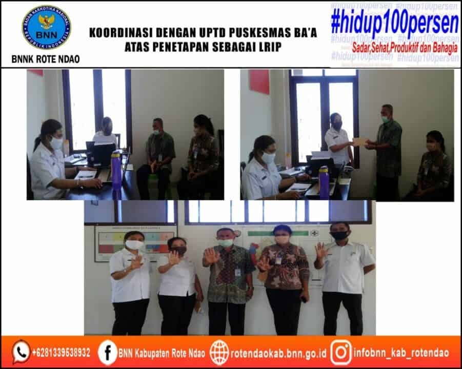 Koordinasi Dengan Puskesmas Ba’a Atas Penetapan Sebagai Lembaga Instansi Pemerintah Yang Mendapat Peningkatan Kemampuan Rehabilitasi Rawat Jalan