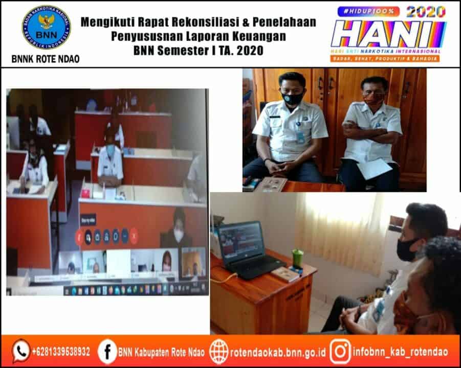 Rapat Rekonsiliasi dan Penelahaan Penyusunan Laporan Keuangan BNN Semester 1 Tahun 2020