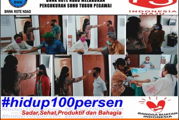 Deteksi Dini Penyebaran Virus Covid-19 di Masa Adaptasi Kebiasaan Baru, BNNK Rote Ndao Melakukan Pengukuran Suhu Tubuh Pegawai