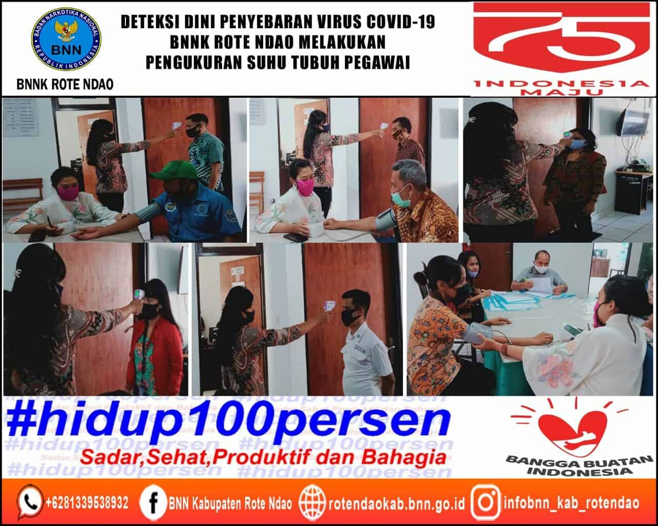 Deteksi Dini Penyebaran Virus Covid-19 di Masa Adaptasi Kebiasaan Baru, BNNK Rote Ndao Melakukan Pengukuran Suhu Tubuh Pegawai Deteksi Dini Penyebaran Virus Covid-19 di Masa Adaptasi Kebiasaan Baru, BNNK Rote Ndao Melakukan Pengukuran Suhu Tubuh Pegawai