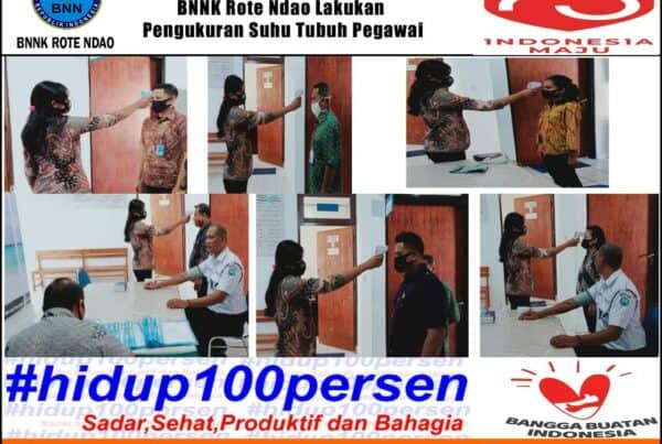 Deteksi Dini Penyebaran Virus Covid-19 di Masa Adaptasi Kebiasaan Baru, BNNK Rote Ndao Melakukan Pengukuran Suhu Tubuh Pegawai