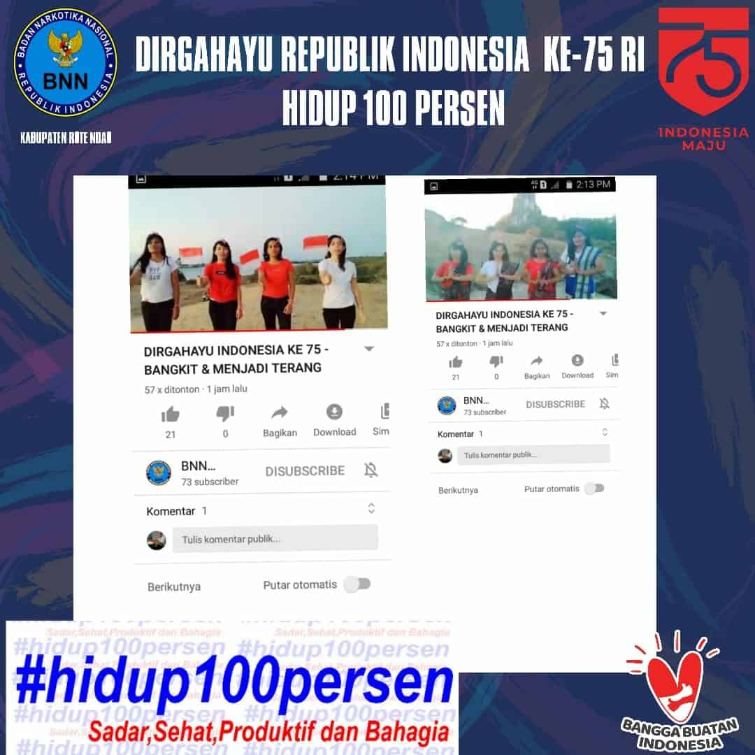 Dirgahayu Republik Indonesia Hidup100 persen sadar, sehat, produktif dan bahagia Dirgahayu Republik Indonesia Hidup100 persen sadar, sehat, produktif dan bahagia