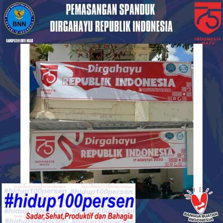 Pemasangan Spanduk Dirgahayu Republik Indonesia