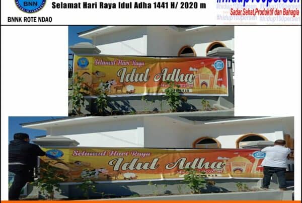 Pemasangan Spanduk Ucapan Selamat Hari Raya Idul Adha 1441 H/2020