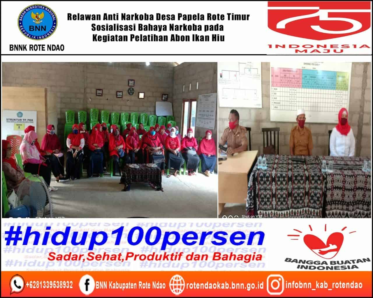 Relawan Anti Narkoba Desa Papela Rote Timur Melakukan Sosialisasi Bahaya Narkoba Pada Kegiatan Pelatihan Abon Ikan Hiu Relawan Anti Narkoba Desa Papela Rote Timur Melakukan Sosialisasi Bahaya Narkoba Pada Kegiatan Pelatihan Abon Ikan Hiu