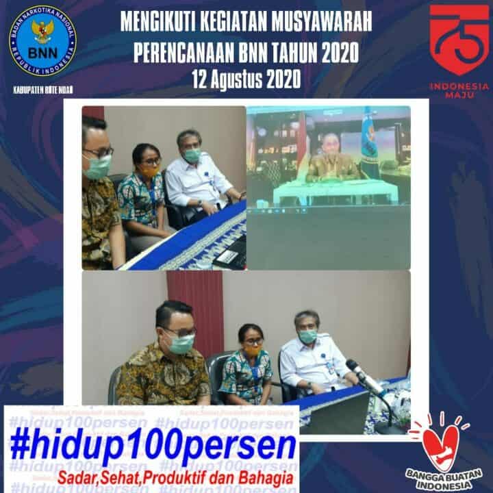 Mengikuti Musyawarah Perencanaan BNN Tahun 2020 Secara Virtual Melalui Video Conference