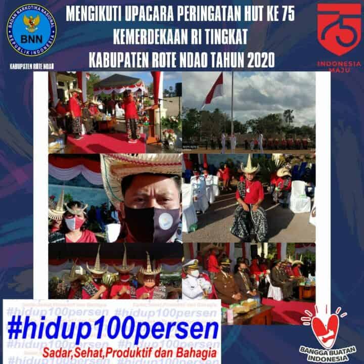 Mengikuti Upacara Peringatan HUT Ke – 75 Proklamasi Kemerdekaan RI Tingkat Kabupaten Rote Ndao Tahun 2020