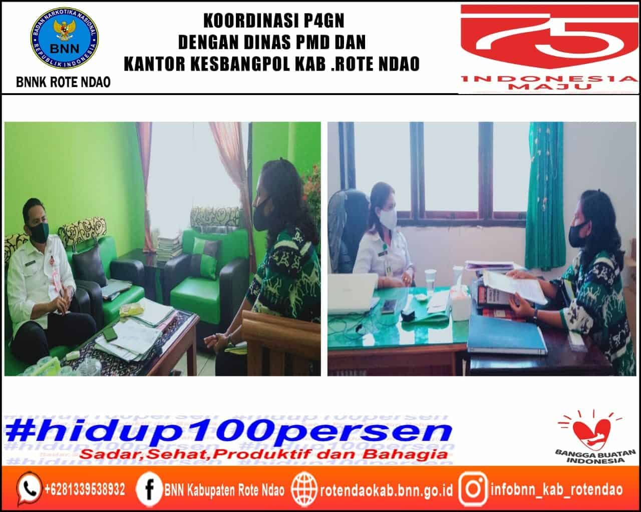 Koordinasi P4GN dengan Dinas PMD Kabupaten Rote Ndao dan Kantor Kesbangpol Kabupaten Rote Ndao Koordinasi P4GN dengan Dinas PMD Kabupaten Rote Ndao dan Kantor Kesbangpol Kabupaten Rote Ndao