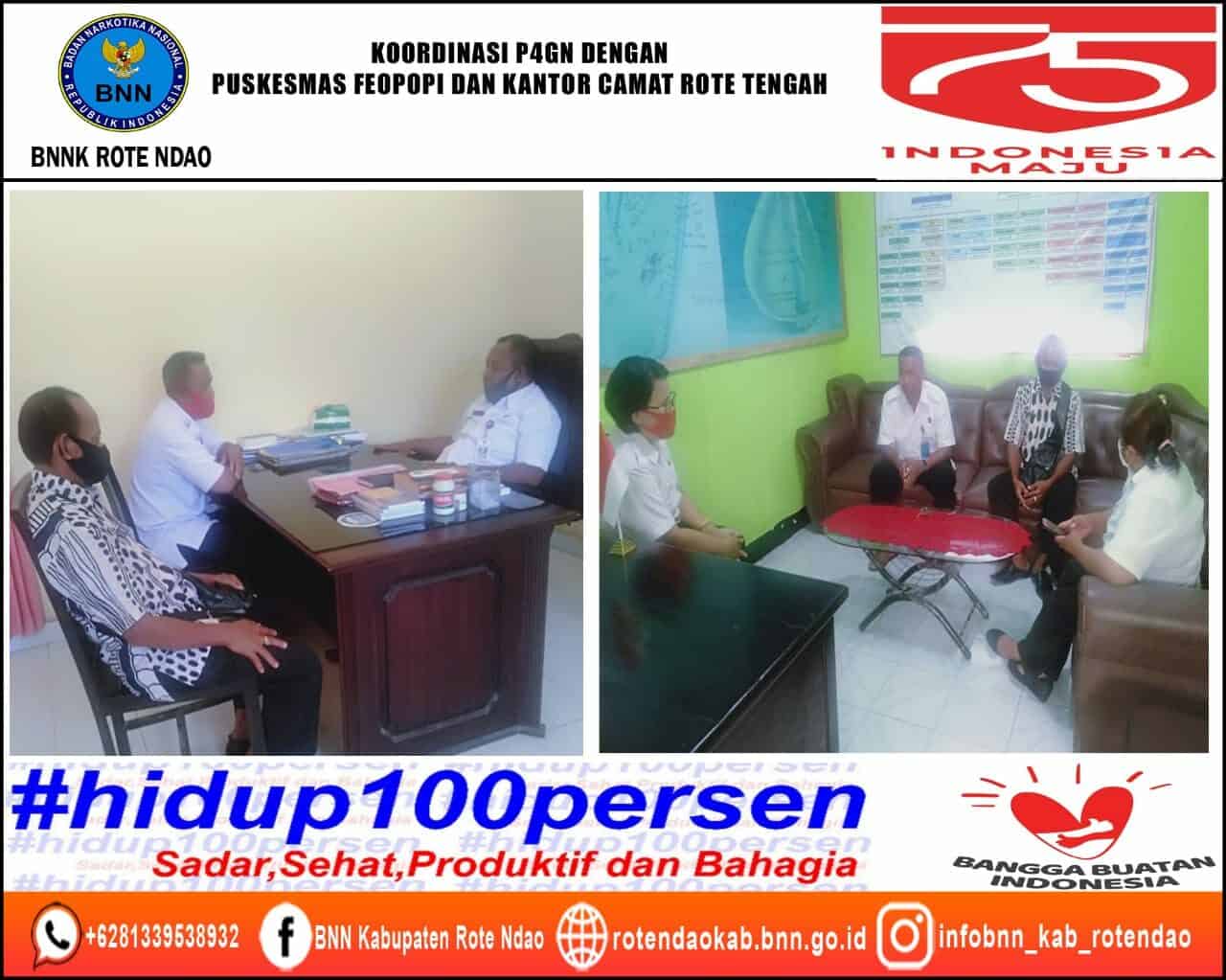 Koordinas P4GN dengan Puskesmas Feopopi dan Kantor Camat Rote Tengah Koordinas P4GN dengan Puskesmas Feopopi dan Kantor Camat Rote Tengah