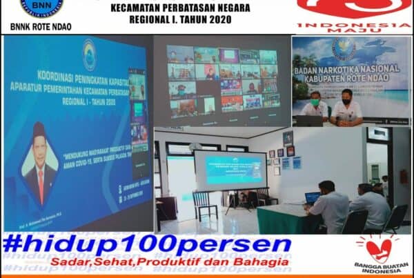 Mengikuti Virtual Meeting Koordinasi Peningkatan Kapasitas Aparatur Pemerintahan Kecamatan Perbatasan Negara Regional I. Tahun 2020
