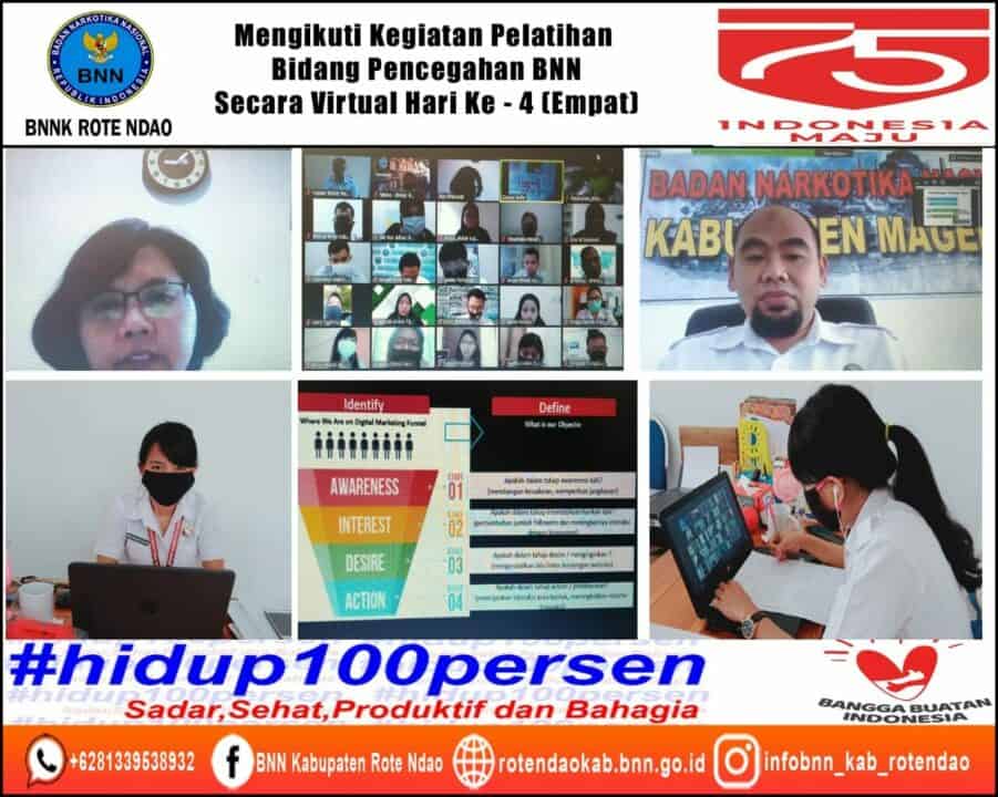 Mengikuti Kegiatan Pelatihan Teknis Bidang Pencegahan BNN secara Virtual (Distance Learning) Hari Ke-4 (Tiga)
