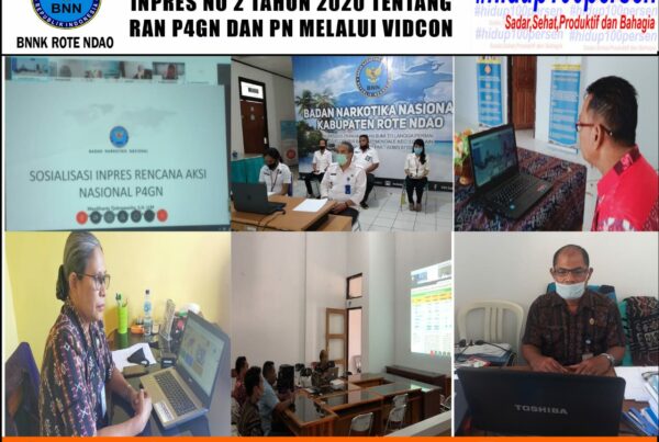 Kepala BNNK Rote Ndao dan Pimpinan OPD Mengikuti Sosialisasi INPRES Nomor 2 Tahun 2020 oleh BNN RI di Zona Indonesia Bagian Tengah Melalui Vidcon