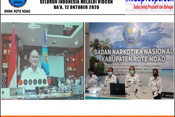Mengikuti Rapim BNN RI BNNP dan BNNK/Kota seluruh Indonesia Melalui Video Conference .