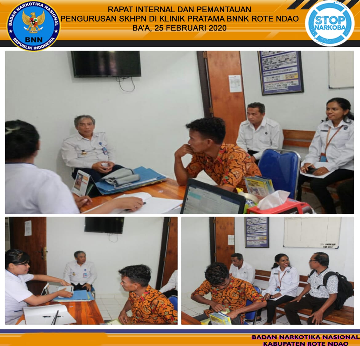 Rapat Kerja Internal dan Pemantauan Pelayanan Pengurusan SKHPN di Klinik Pratama BNNK Rote Ndao Rapat Kerja Internal dan Pemantauan Pelayanan Pengurusan SKHPN di Klinik Pratama BNNK Rote Ndao