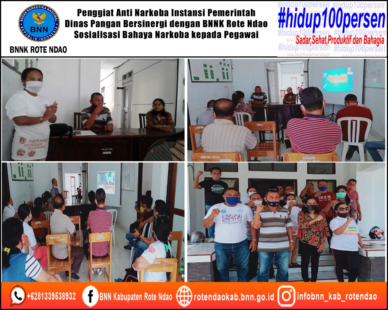 Penggiat Anti Narkoba Instansi Pemerintah Dinas Pangan bersinergi dengan BNNK Rote Ndao Sosialisasi bahaya narkoba kepada pegawai Penggiat Anti Narkoba Instansi Pemerintah Dinas Pangan bersinergi dengan BNNK Rote Ndao Sosialisasi bahaya narkoba kepada pegawai