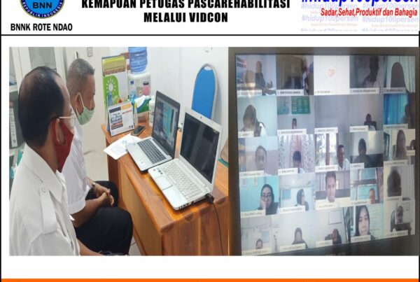 Mengikuti Kegiatan Peningkatan Kemampuan Petugas Pascarehabilitasi Melalui Vidcon