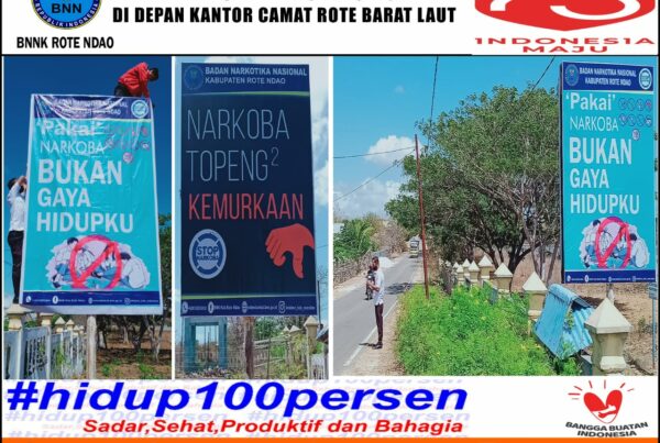 Diseminasi Informasi P4GN Melalui Media Luar Ruang di Depan Kantor Camat Rote Barat Laut