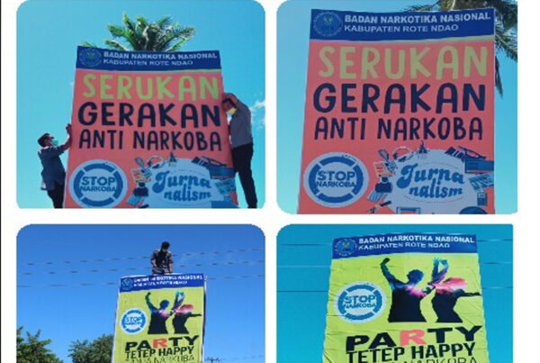 Diseminasi Informasi P4GN Melalui Media Luar Ruang di Bundaran Lapangan Bola Kaki Olafuliha'a Pantai Baru Diseminasi Informasi P4GN Melalui Media Luar Ruang di Bundaran Lapangan Bola Kaki Olafuliha'a Pantai Baru