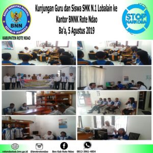 BNNK Rote Ndao mendapat kunjungan dan di percaya sebagai tempat magang/praktek Siswa SMK Negeri 1 Lobalain. BNNK Rote Ndao mendapat kunjungan dan di percaya sebagai tempat magang/praktek Siswa SMK Negeri 1 Lobalain.