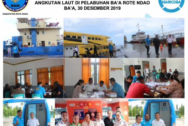 Kegiatan Pemeriksaan dan Tes Urine bagi Para Nahkoda dan ABK Kapal serta Operator Angkutan Laut di Pelabuhan Ba'a Rote Dalam Rangka Antisipasi Penyalahgunaan Narkoba Pada Pergantian Akhir Tahun 2019