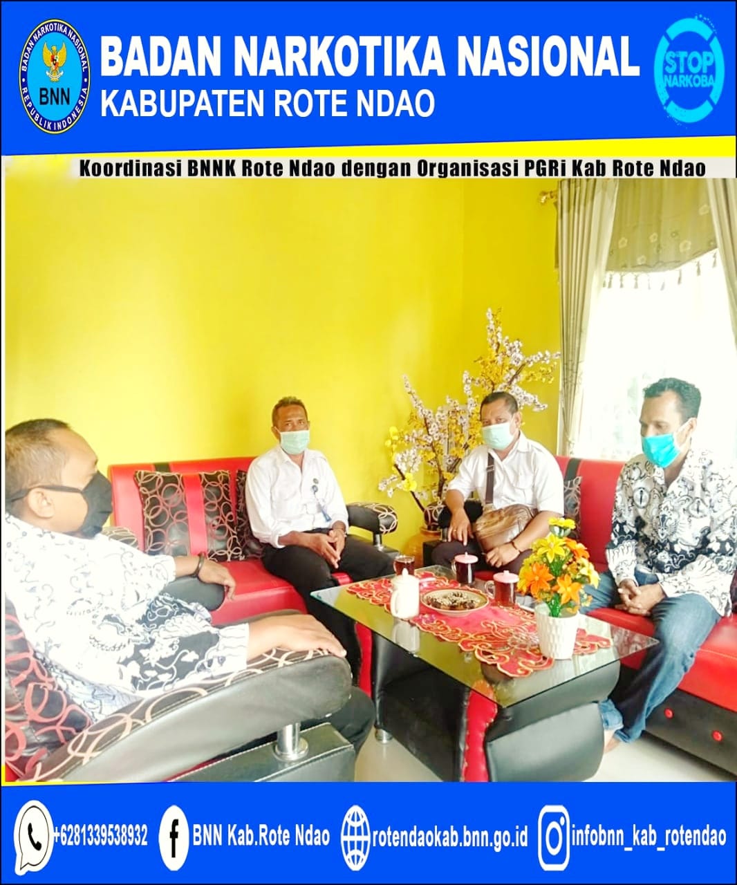 Koordinasi antara BNNK Rote Ndao dengan Organisasi PGRI Kab Rote Ndao Koordinasi antara BNNK Rote Ndao dengan Organisasi PGRI Kab Rote Ndao