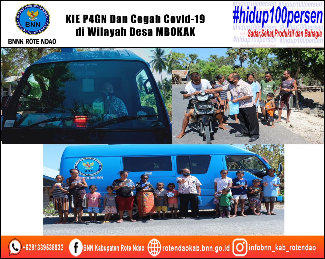 BNNK Rote Ndao Melakukan KIE P4GN dan Cegah Covid-19 di wilayah Desa Mbokak BNNK Rote Ndao Melakukan KIE P4GN dan Cegah Covid-19 di wilayah Desa Mbokak