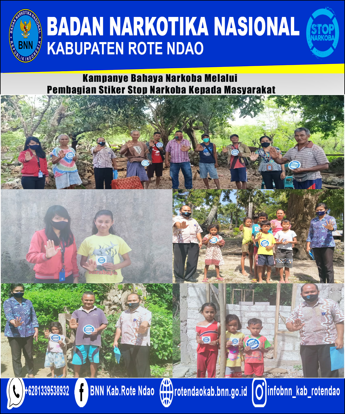 Kampanye Bahaya Narkoba melalui Pembagian Stiker Stop Narkoba kepada Masyarakat Di Desa Lenguselu dan Desa Pilasue Rote Selatan Kampanye Bahaya Narkoba melalui Pembagian Stiker Stop Narkoba kepada Masyarakat Di Desa Lenguselu dan Desa Pilasue Rote Selatan