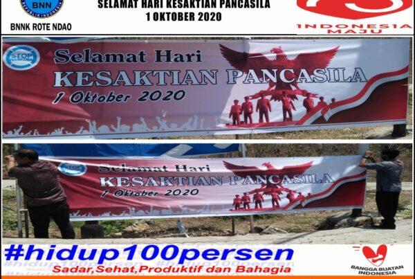 Pemasangan Spanduk Ucapan Selamat Hari Kesaktian Pancasila