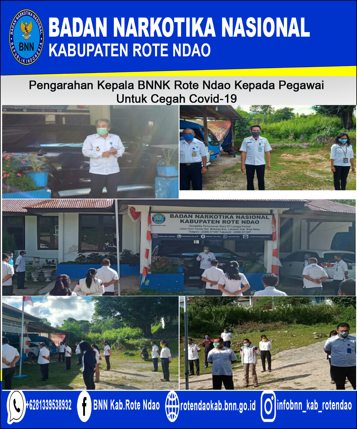 Pengarahan Kepala BNNK Rote Ndao Kepada Pegawai Untuk Cegah Covid-19 Pengarahan Kepala BNNK Rote Ndao Kepada Pegawai Untuk Cegah Covid-19