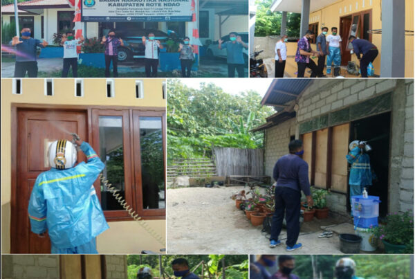 Cegah Covid-19, BNNK Rote Ndao Melakukan Penyemprotan Disinfektan di Rumah Pegawai