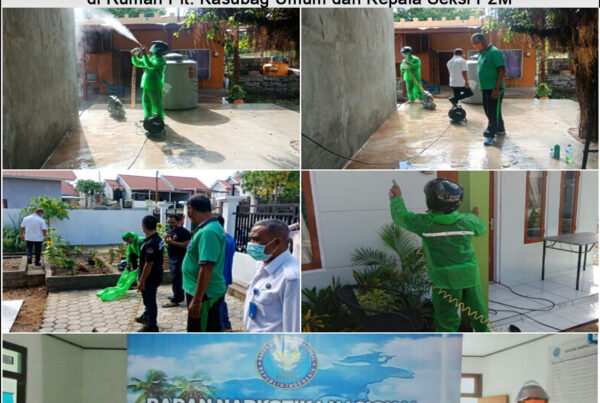 Cegah Covid-19, BNNK Rote Ndao Melakukan Penyemprotan Disinfektan di Rumah Plt. Kasubag Umum dan Kepala Seksi P2M