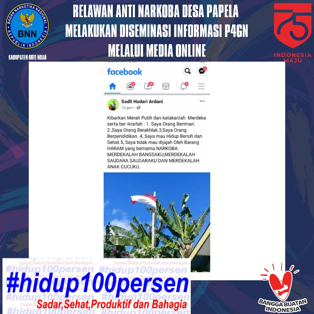 Relawan Anti Narkoba Desa Papela Rote Timur Melakukan Diseminasi Informasi P4GN Melalui Media Online Relawan Anti Narkoba Desa Papela Rote Timur Melakukan Diseminasi Informasi P4GN Melalui Media Online